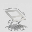 Aluminiowa podstawka do laptopa do 17" cali, szara
