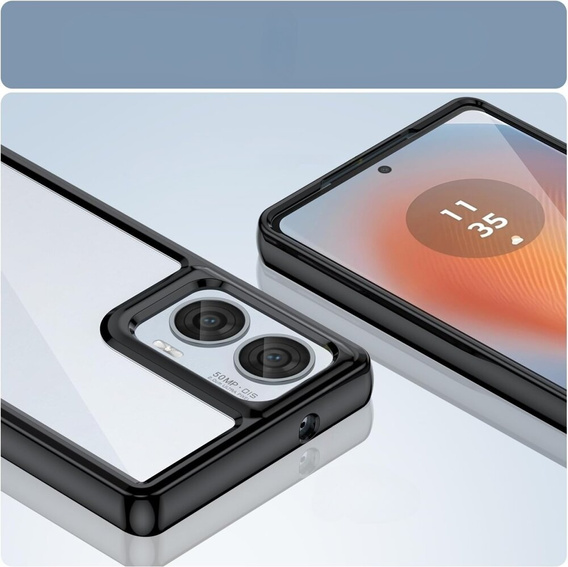 Etui do Motorola Edge 50 Fusion 5G, Fusion Hybrid, przezroczyste / czarne