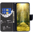 Etui z klapką do Samsung Galaxy A05s, Wallet, Don't Touch My Phone czarne