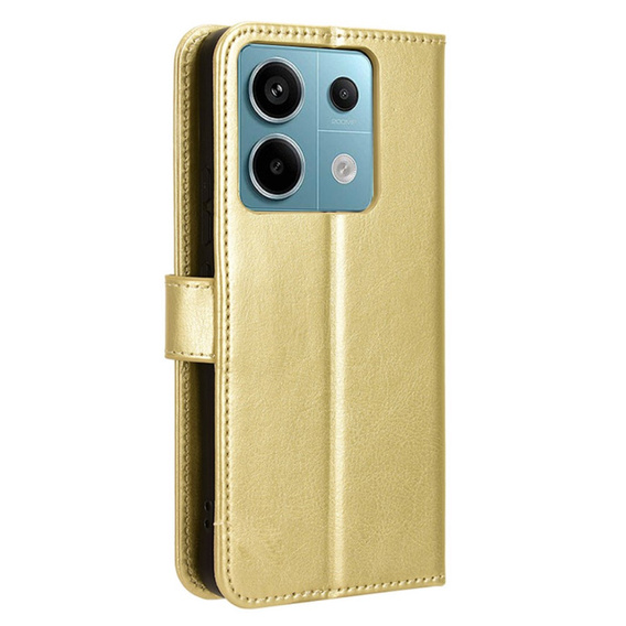 Etui z klapką do Xiaomi Redmi Note 13 Pro 5G, Crazy Horse Wallet, złote