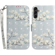 Etui z klapką do Samsung Galaxy A14 4G/5G, Wallet, Magnolia Flowers szare