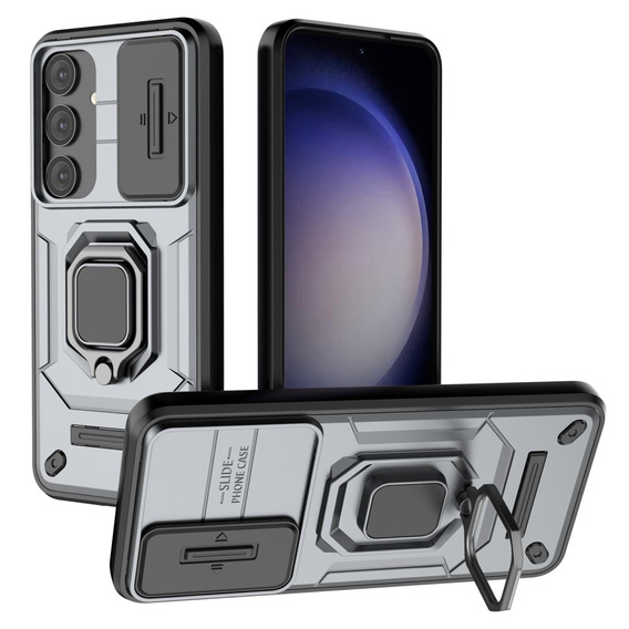 Etui KickStand Camera Lens do Samsung Galaxy S24, szare