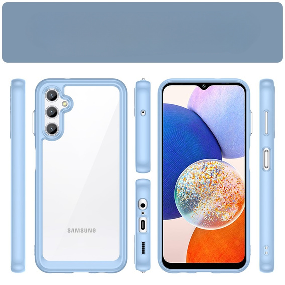 Etui do Samsung Galaxy A14 4G/5G, Fusion Hybrid, przezroczyste / niebieskie