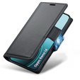 Etui do Oppo Reno 14, ERBORD Glossy Litchi, portfel z klapką, czarne