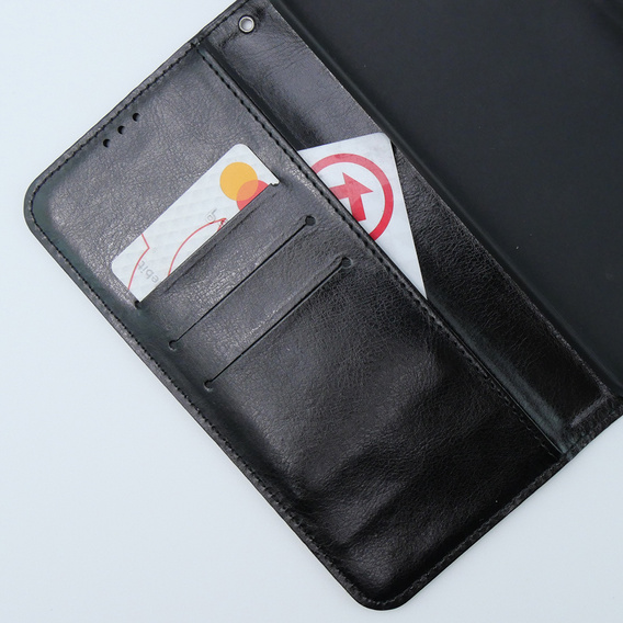 Etui z klapką do Motorola Moto G54 5G, Crazy Horse Wallet, czarne