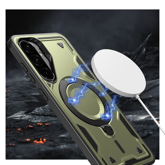Etui do Samsung Galaxy A26 5G, Military MagSafe, zielone
