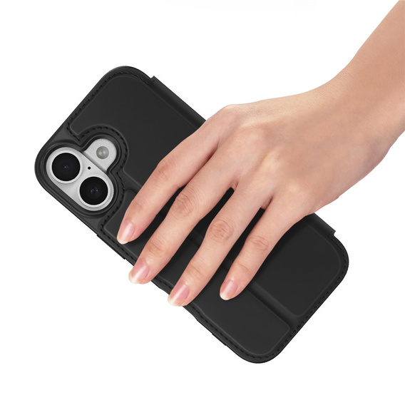 Etui Dux Ducis do iPhone 17, Skin Pro, z klapką, z miejscem na kartę,  czarne