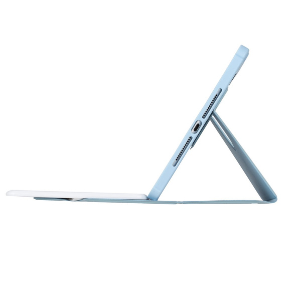 Etui z klawiaturą do iPad 11" 2025 A16 (11 gen.) / iPad 10.9" 2022 (10 gen.), Rotary 360° Leather, jasnoniebieskie