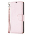 Etui z klapką do Samsung Galaxy A54 5G, Wallet Litchi Magnet, różowe rose gold
