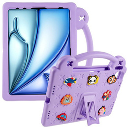 Etui do iPad Air 11" 2025/2024 (7/6 gen.), Cute Patterns, z podstawką, fioletowe
