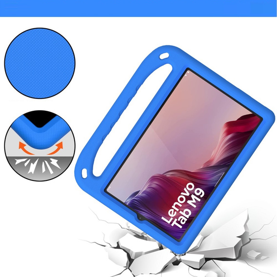 Etui dla dzieci do Lenovo Tab M9, dziecięce z uchwytem, Niebieskie