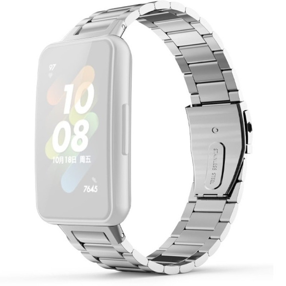 Bransoleta Stalowa do Huawei Band 7, Srebrna