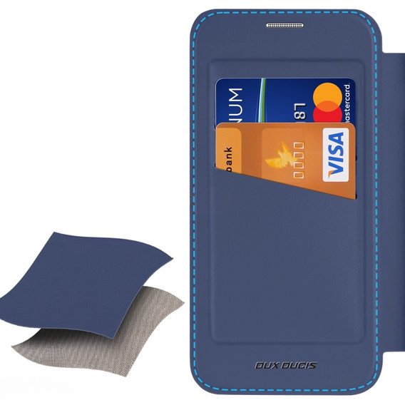 Etui Dux Ducis do Samsung Galaxy S25 Edge, Skin X Pro, MagSafe, granatowe