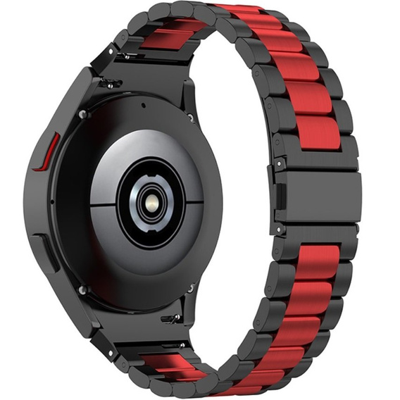 Pasek Bransoleta do Samsung Galaxy Watch 4/5/6 40/42/43/44/45/46/47mm, Czarna / Czerwona