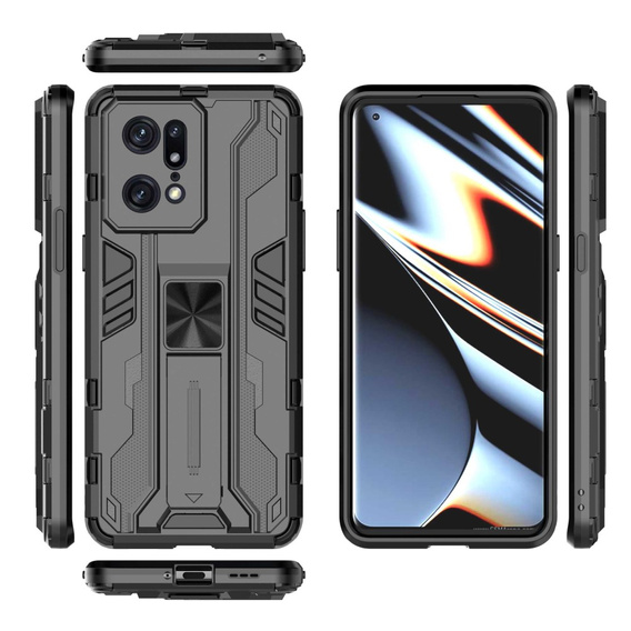 Etui do Oppo Find X5 Pro, Military kickstand, czarne