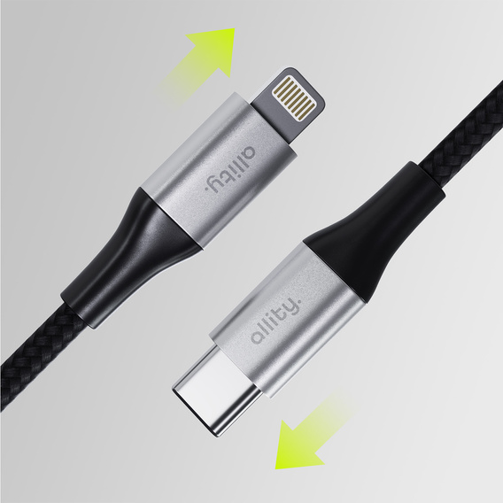 Przewód do ładowania Allity 27W z USB-C na Lightning, 1 m – czarny
