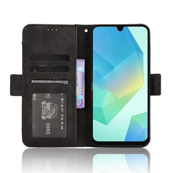 Etui z klapką do Oppo Reno 14F, Card Slot, portfelowe, czarne