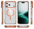 Etui pancerne do MagSafe bezbarwne z pomarańczowymi bokami do iPhone 17 Pro Max