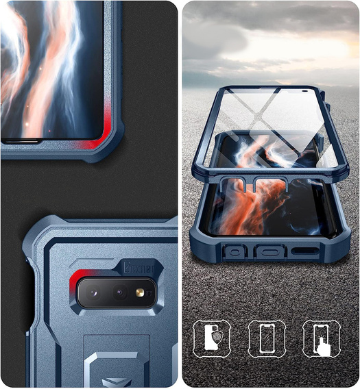 Etui pancerne do Samsung Galaxy S10e, Dexnor Full Body, granatowe