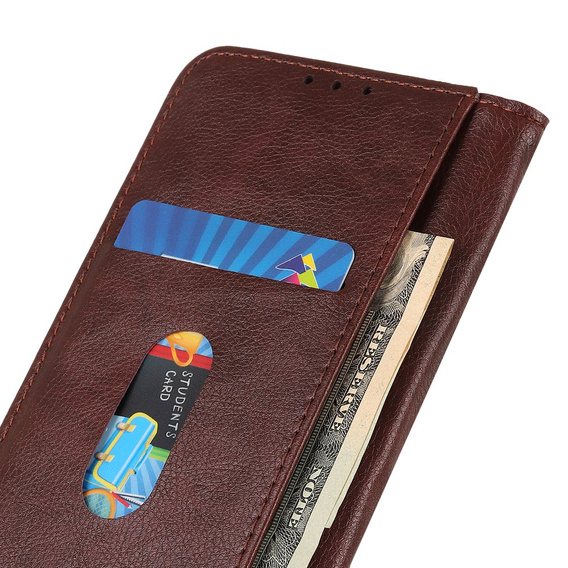 Etui z klapką do Xiaomi 15 Ultra, Split Leather, brązowe