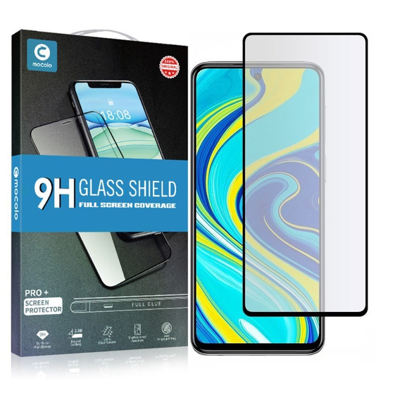 Szkło Hartowane Mocolo Full Glue do Xiaomi Redmi Note 9S / 9 Pro / 9 Pro Max, czarna ramka