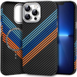 Etui do iPhone 13 Pro Max, Carbon Fiber MagSafe, granatowe