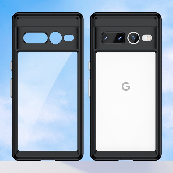 Etui do Google Pixel 7 Pro 5G, Fusion Hybrid, z ochroną aparatu, przezroczyste / czarne