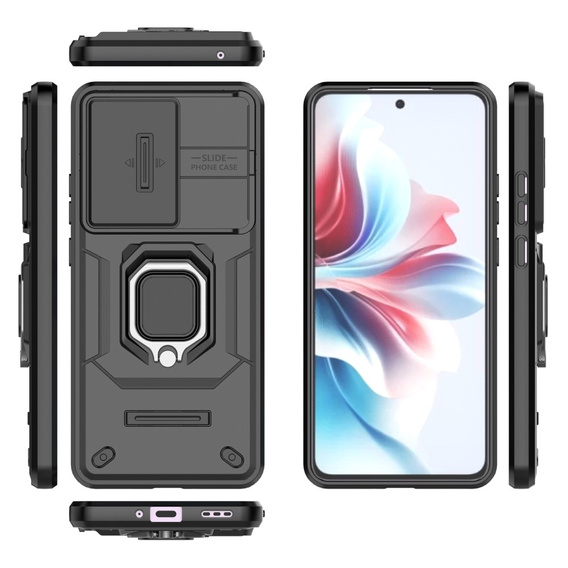 Etui do Oppo Reno 11F 5G, KickStand Camera Lens, czarne
