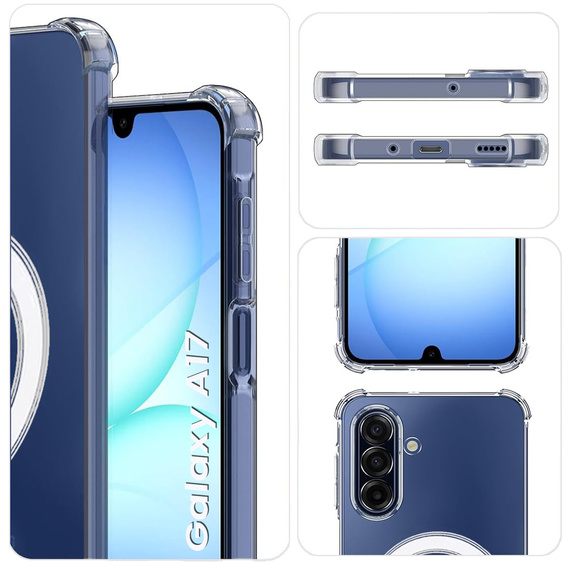 Etui do Samsung Galaxy A17 5G, do MagSafe, wzmocnione, przezroczyste