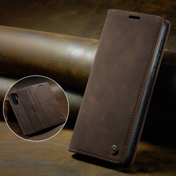 Etui CASEME do Huawei P30 Pro, Leather Wallet Case, ciemnobrązowe