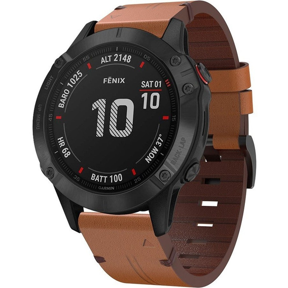 Skórzany Pasek Quickfit do Garmin Fenix 22mm, Brązowy