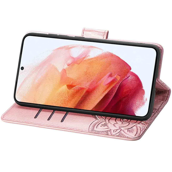 Etui z klapką do Realme 12 Pro 5G / 12 Pro+ 5G, Butterfly, różowe rose gold