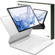 Etui z klawiaturą do Samsung Galaxy Tab S7+ / S7 FE / S9+ / S8+ / S9 FE+ / S10+, Dexnor Magnetic Keyboard Touchpad, białe
