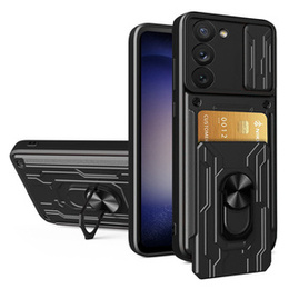 Etui pancerne do Samsung Galaxy S23, Camera Slide Card Slot, czarne