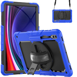 Etui pancerne do Samsung Galaxy Tab S9 Ultra, ochronne 360 z miejscem na rysik, Niebieskie / Czarne