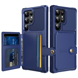 Etui do Samsung Galaxy S25 Ultra z kieszenią na karty – niebieskie