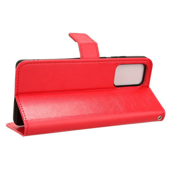 Etui z klapką do Motorola Edge 50 Fusion 5G, Crazy Horse Wallet, czerwone