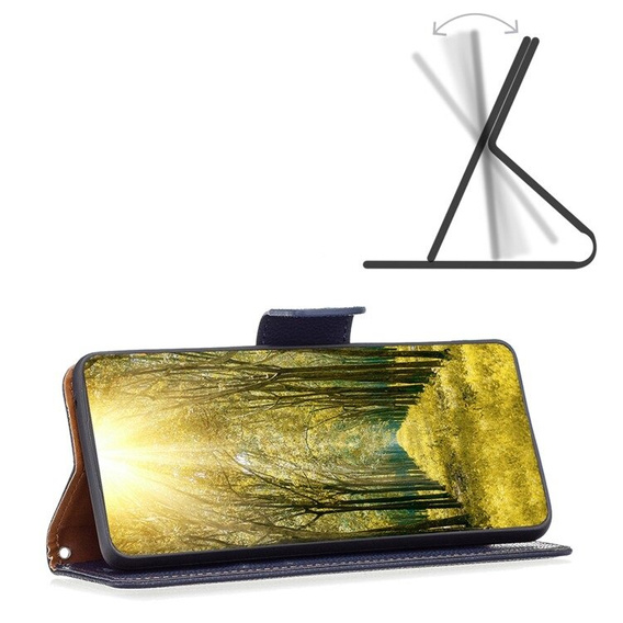 Etui z klapką do Xiaomi Redmi 13C / Poco C65, Wallet Litchi Leather, granatowe