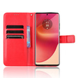 Etui z klapką do Motorola Edge 50 Fusion 5G, Crazy Horse Wallet, czerwone