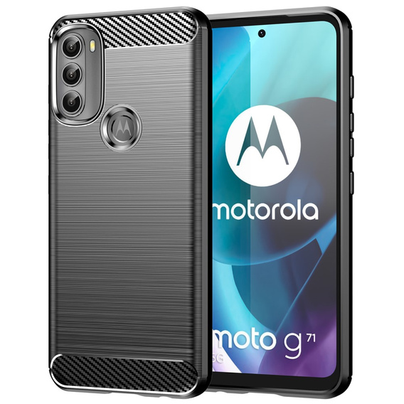 Etui do Motorola Moto G71 5G, Karbon, czarne