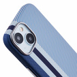 Etui do iPhone 15, Carbon Fiber MagSafe, niebieskie