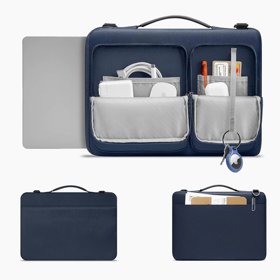 Tech-Protect Defender Bag, Etui Torba do laptopów 15-16 cali, Granatowa