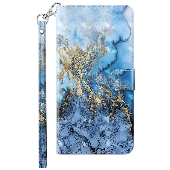 Etui z klapką do Oppo A17, Wallet, Marble niebieskie