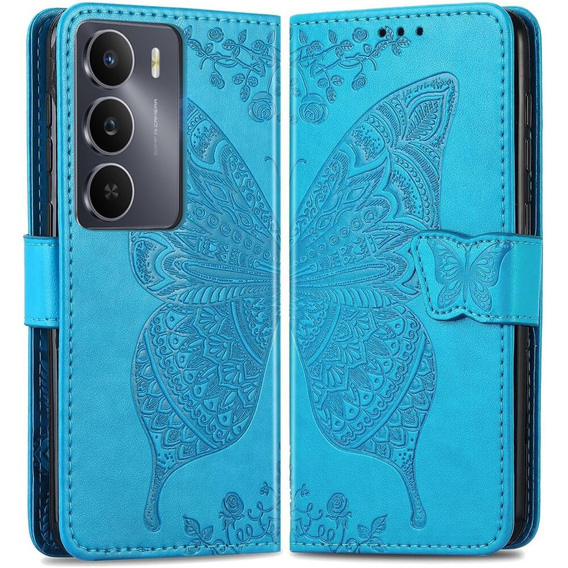 Etui z klapką do Realme 14X / Realme C75, Butterfly, niebieskie