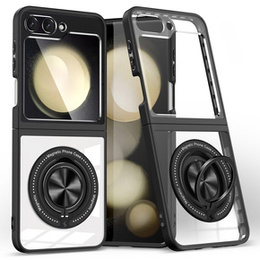 Etui do Samsung Galaxy Z Flip7 FE / Z Flip6, Corners Dropproof, do MagSafe, przezroczyste / czarne