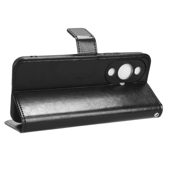 Etui z klapką do Huawei Nova 11 Pro, Crazy Horse Wallet, czarne