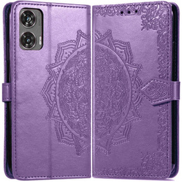 Etui z klapką do Motorola Moto G85, Mandala, fioletowe