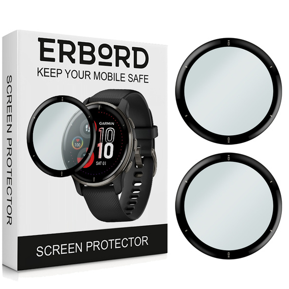 2x Szkło Hybrydowe ERBORD do Garmin Venu 2 Plus
