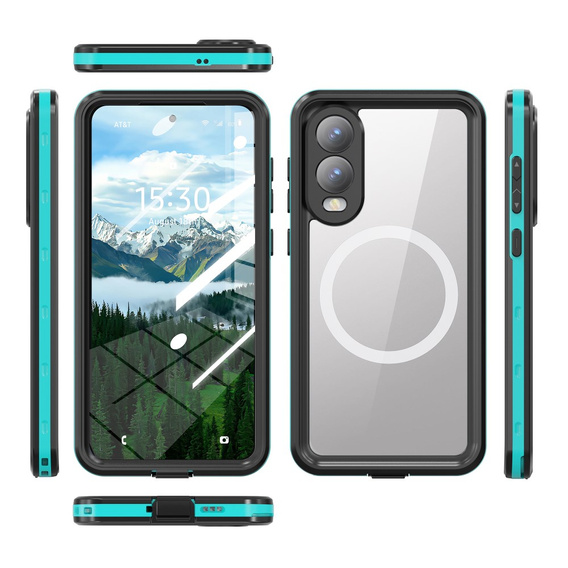 Wodoodporne etui Redpepper z MagSafe do Samsung Galaxy S25 Edge – niebieskie