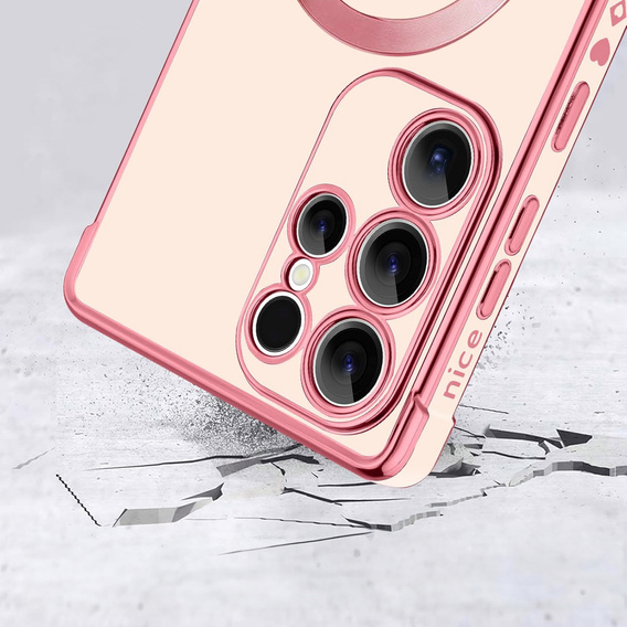 Etui do Samsung Galaxy S25 Ultra, MagSafe Heart, różowe 